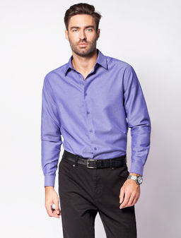 Рубашка мужская с контрастными внутренними элементами из фактурного хлопка с ПЭ