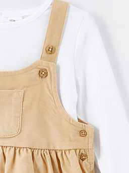 Kare Yaka K?z Bebek Salopet ve Ti??rt 2li Tak?m - Waikiki фото 2