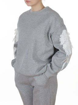 3416/3417 GRAY Костюм спортивный утепленный женский (95% хлопок, 5% эластан)