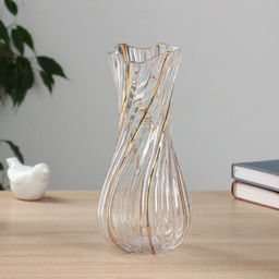 Ваза «Милагрос» витая, 25×10.5 см, стекло, прозрачная