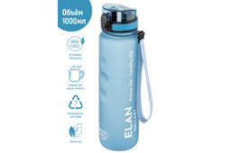 Бутылка для воды 1000 мл 7,8*7,8*28,5 см "Style Matte" с углублениями д/пальцев голубая пастель