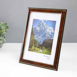 Фоторамка пластик "Офис" 15х21 см, карельская береза (пластик)