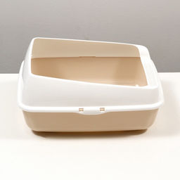 Лоток для кошек без сетки 50.5×39×23 см, бежевый