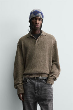 RELAXED FIT KNIT POLO SHIRT - Zara фото 7