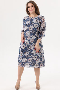 Платье женское 2122/83/Голубой, белый