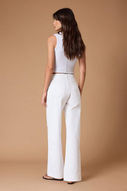 TRENDYOLMILLA Beyaz Dugme Detayl? Yuksek Bel Wide Leg Jeans TWOSS25JE00183  фото 13