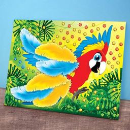 Набор для творчества. Аппликации перьями и стразами Какаду 21 х 14,8 см