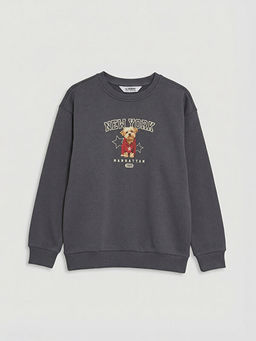New York Bask?l? K?z ?ocuk Kal?n Sweatshirt