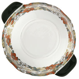 "Садовая фантазия" Салатник фарфоровый 1л, д18,5см, h7,5см, 2 ручки (длина 22,3см), отводка, волнистый край, в коробке (Китай)