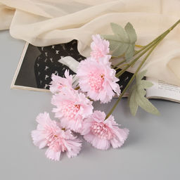 Цветы искусственные «Гвоздика каспар галант», 58×7 см, розовые