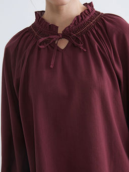 F?rf?rl? Ba?lamal? Yaka Nak??l? Bluz