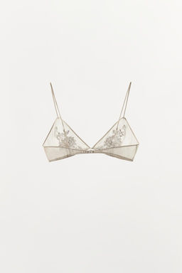 100% SILK LACE TRIANGLE BRA - Zara фото 6