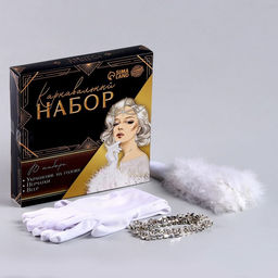 Карнавальный набор Шик: веер, перчатки, украшение на голову - Страна карнавалия фото 4