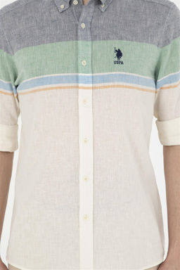 U. S. Polo Assn / Мужская зеленая рубашка с длинным рукавом - U.s. polo assn фото 6