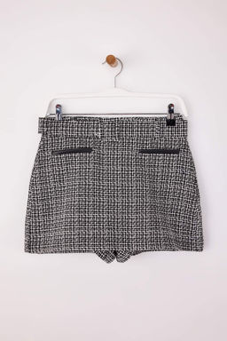 Siyah-Cok Renkli Kemerli Tuvit Mini Sort Etek TWOSS26SR00009