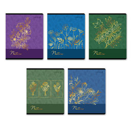 "Светоч" Т199 Тетрадь ученическая общая, тиснение золотой фольгой, A5 48 л. на скобе 65 г/кв.м , белизна 100 % 10 шт. клетка 01514 Золотые моменты