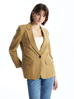 Keten Kar???ml? Kad?n Blazer Ceket