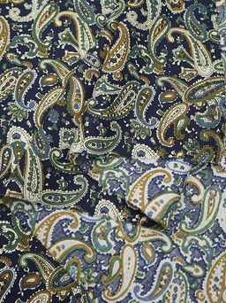 Импорт. хлопок Восточные огурчики на чернильно-синем, ш.1.48 м, хл-100%, 110гр/м.кв - Купава фото 6