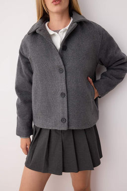 Antrasit Regular Kal?p Kase Ince Ceket Mont TWOAW26MO00133 - Trendyolmilla фото 3