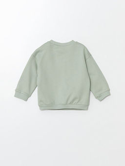 Bisiklet Yaka Uzun Kollu Bask?l? Erkek Bebek Sweatshirt ve Pantolon 2li Tak?m