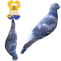 Цена за 6 шт. Игрушка для кошек мягкая реалистичная "Голубь", 19,5*5,5*3,5см/10гр (лейбл)