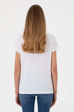 Kad_n Beyaz Bisiklet Yaka Ti__rt Sepette S_rpriz _ndirim - U.s. polo assn фото 6