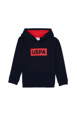 Erkek _ocuk Lacivert Basic Kap__onlu Sweatshirt