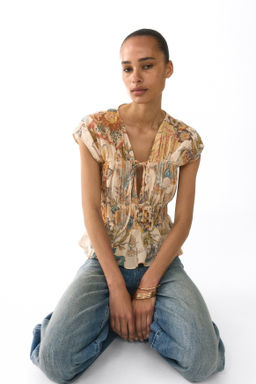 Blusa de algod?n con frunces - H&m фото 4