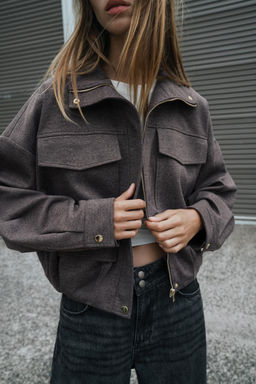 HIGH-NECK BOMBER JACKET - Zara фото 21
