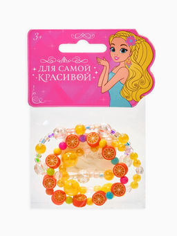 Браслеты детские «Выбражулька. Фрукты», набор 3 шт. цветной, желтый