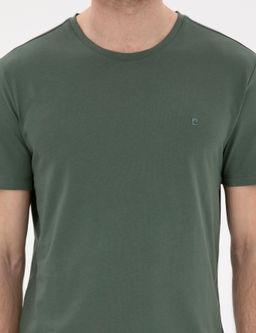 Haki %100 Pamuk Slim Fit Bisiklet Yaka Basic Ti__rt - Pierre cardin фото 6