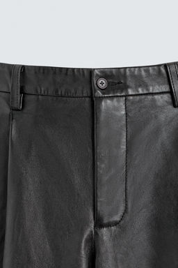 LEATHER STRAIGHT-LEG TROUSERS - Zara фото 9