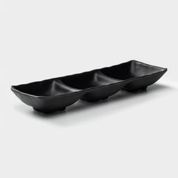 Менажница 3 секции «Чёрный Восток», 26.4×8.6×3.3 см, пластик, чёрная