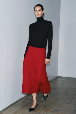 ZW COLLECTION CAPE MIDI SKIRT - Zara фото 3