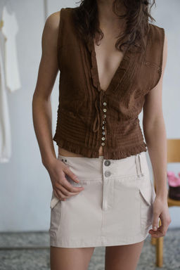 TOP GASA BORDADOS / Marr?n