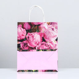 Цена за 2 шт. Пакет подарочный крафтовый Розы, 25?22?11 см