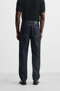 STRAIGHT-LEG TOPSTITCHED JEANS - Zara фото 3