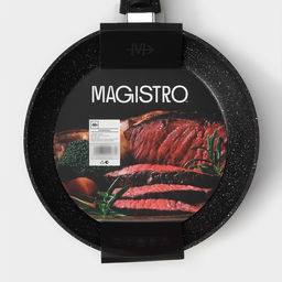 Сковорода Magistro Dark, d=22 см, съёмная ручка soft-touch, антипригарное покрытие, индукция, кованый алюминий, чёрная  фото 10