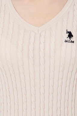 Kad_n Krem Basic Kazak