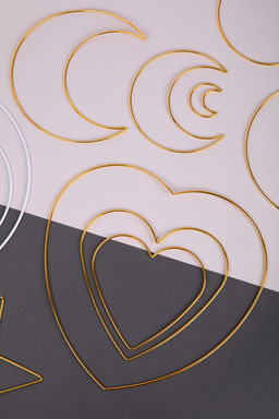 Для вязания Gamma RKH-030 Каркас для рукоделия сердце (заготовка) сталь металл под золото