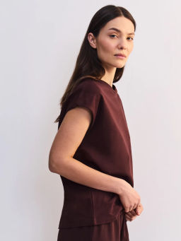 Футболка со спущенным плечом из хлопка ZR2605013412-27 / Zarina