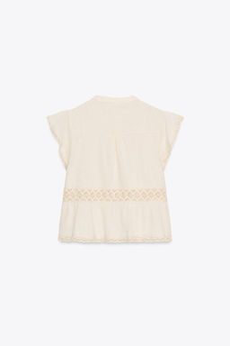 RUSTIC CROCHET LADDER STITCH TOP - Zara фото 7