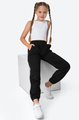 Брюки-джоггеры из футера для девочки Happyfox