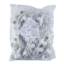 UDL-K110 40/E27/10M IP65 WHITE BELT-LIGHT Гирлянда Белт-лайт, 10м + 1,5м сетевой шнур. 40 патронов E27, шаг 25см. Белая. TM Uniel