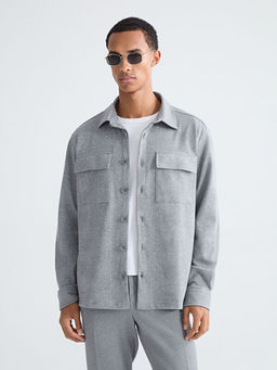 Regular Fit Uzun Kollu Ekose Erkek G?mlek Ceket