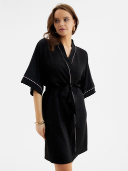 Халат домашний женский KAFTAN Leo black collection, размер 52-54, чёрный