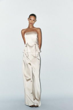 HIGH-WAIST SATIN TROUSERS