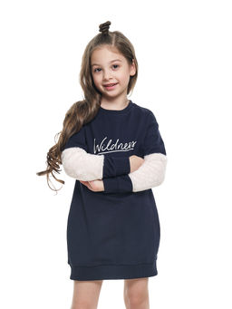 Платье из футера UD 6843 т.синий