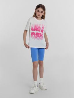 Футболка для девочек белая с надписью Always be yourself - Mark formelle фото 3