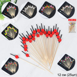 Шпажки бамбуковые 50 штук с декором / H50-1 /уп 500/ микс